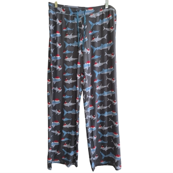 NWT Kickee Pants Pewter Santa Sharks Classic Pajamas XL - Picture 4 of 4